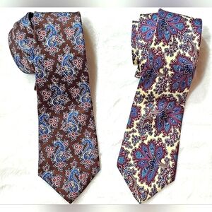 Vintage Christian Dior Silk Paisley Baroque Style Necktie Mens Designer Ties Lot